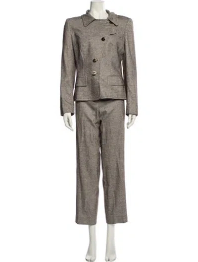Pre-owned Escada Silk Pantsuit In Gray