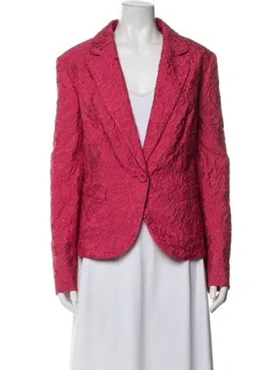 Pre-owned Escada Silk Patterned Blazer W/ Tags In Pink