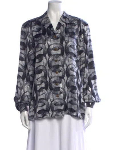 Pre-owned Escada Silk Patterned Blouse In Multi