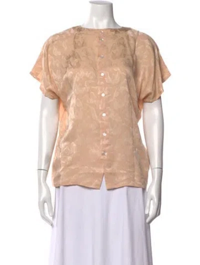 Pre-owned Escada Silk Patterned Blouse In Neutral