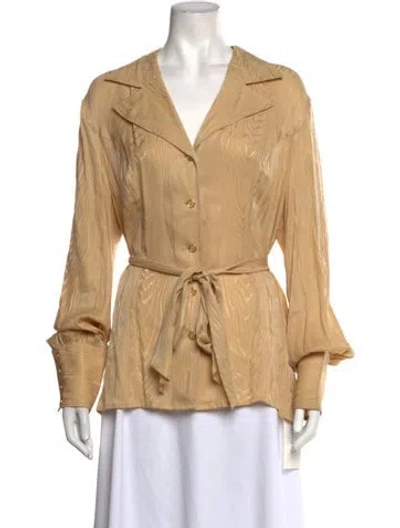 Pre-owned Escada Silk Patterned Blouse In Neutrals