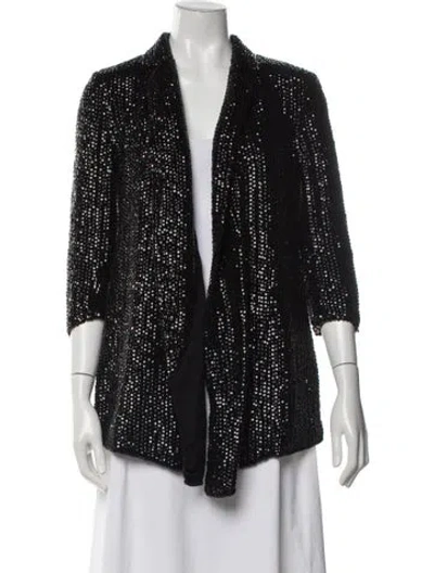 Pre-owned Escada Silk Patterned Evening Jacket In Black