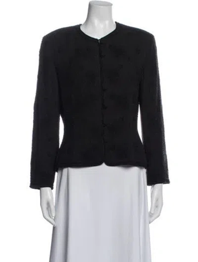 Pre-owned Escada Silk Patterned Jacket In Black