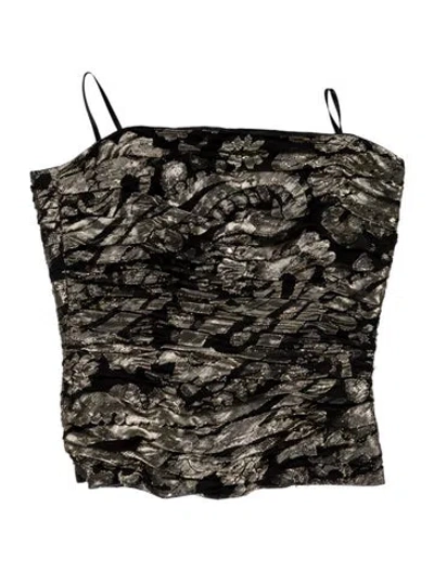 Pre-owned Escada Silk Patterned Top In Black