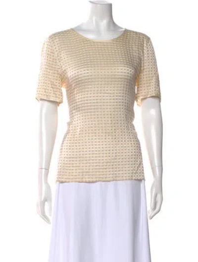 Pre-owned Escada Silk Patterned Top In Neutral