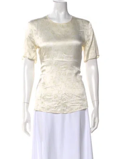 Pre-owned Escada Silk Patterned Top In Neutral
