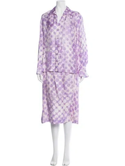 Pre-owned Escada Silk Polka Dot Print Dress Set W/ Tags In Multi