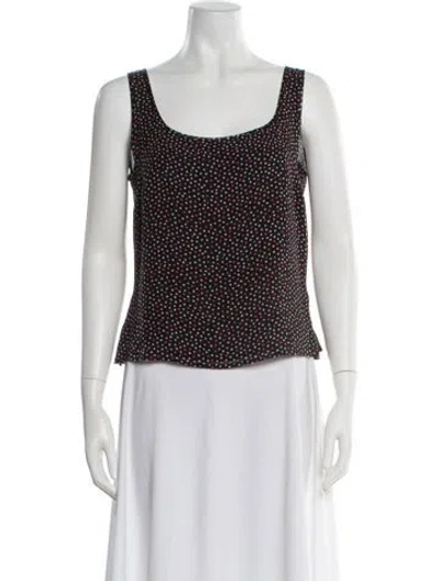 Pre-owned Escada Silk Polka Dot Print Top In Gray