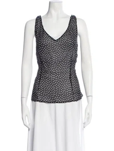 Pre-owned Escada Silk Polka Dot Print Top In Multi