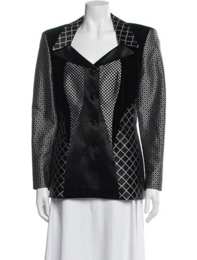 Pre-owned Escada Silk Printed Blazer In Black