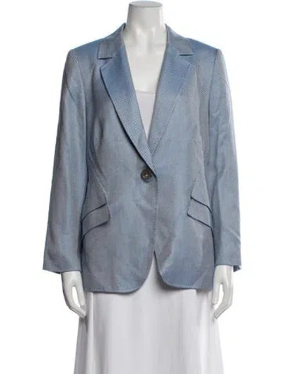 Pre-owned Escada Silk Printed Blazer In Blue