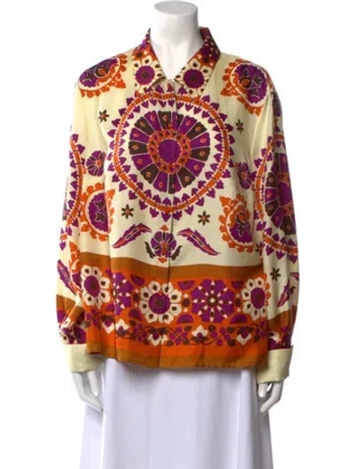 Pre-owned Escada Silk Printed Blouse In Multi
