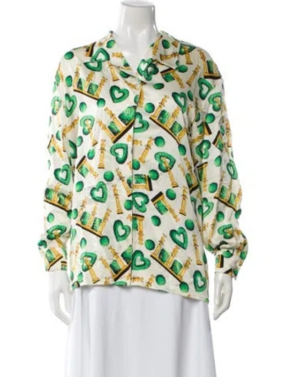 Pre-owned Escada Silk Printed Blouse In Multi