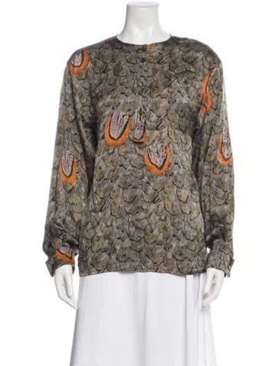 Pre-owned Escada Silk Printed Blouse In Multi