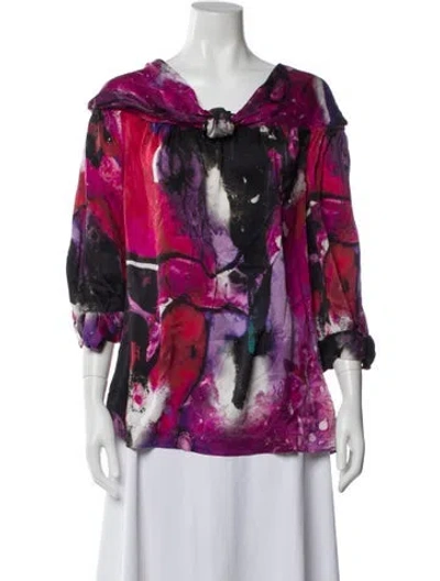 Pre-owned Escada Silk Printed Blouse In Multicolor