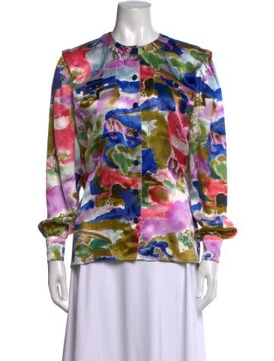 Pre-owned Escada Silk Printed Blouse In Multicolor