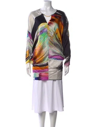 Pre-owned Escada Silk Printed Blouse In Multicolor