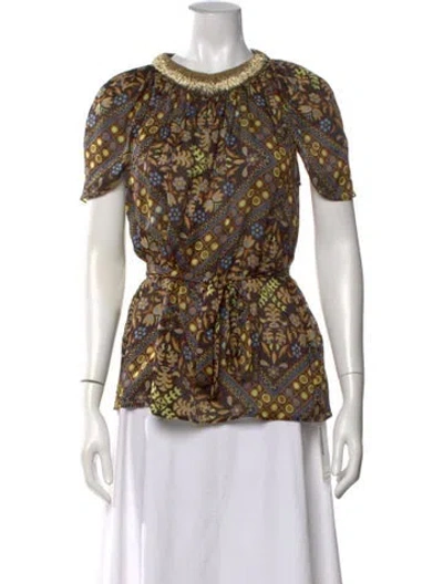 Pre-owned Escada Silk Printed Blouse In Multicolor