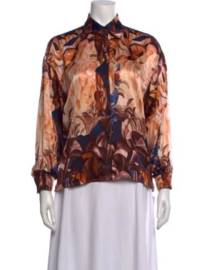 Pre-owned Escada Silk Printed Blouse In Multicolor