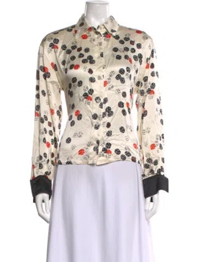Pre-owned Escada Silk Printed Blouse In Neutral