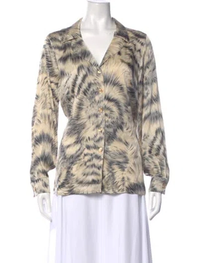 Pre-owned Escada Silk Printed Blouse In Neutral
