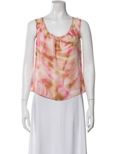 Pre-owned Escada Silk Printed Blouse In Pink