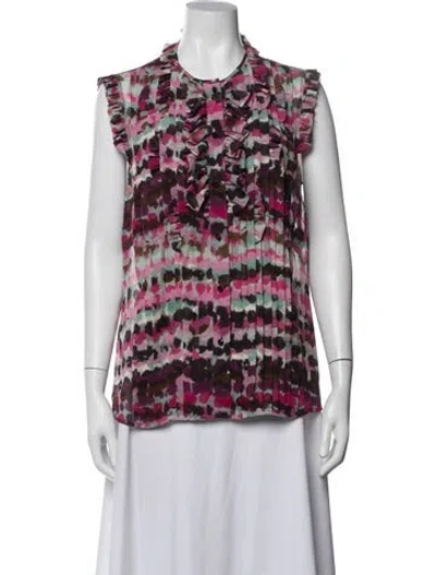Pre-owned Escada Silk Printed Blouse In Pink