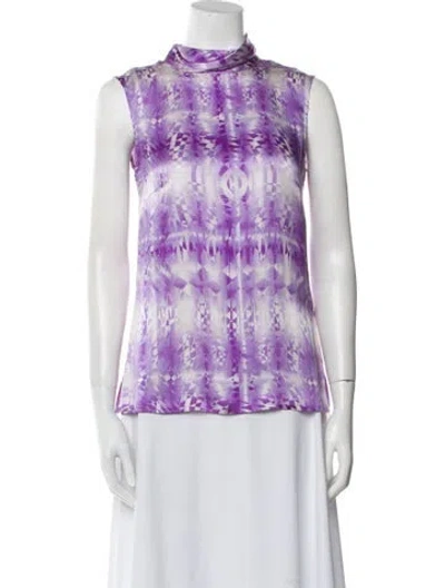Pre-owned Escada Silk Printed Blouse In Purple