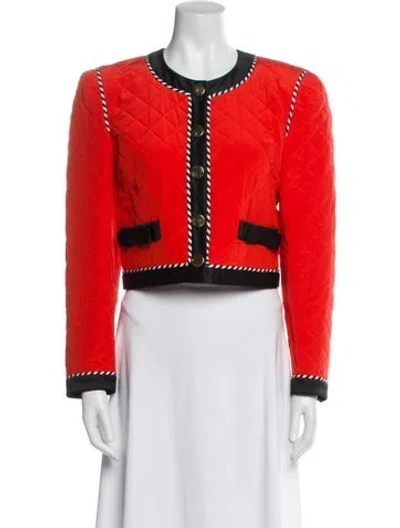 Pre-owned Escada Silk Printed Evening Jacket W/ Tags In Orange