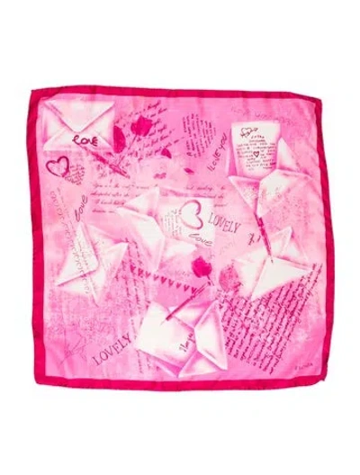 Pre-owned Escada Silk Printed Scarf In Pink