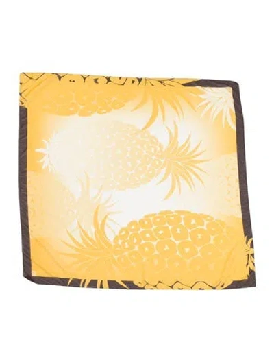 Pre-owned Escada Silk Printed Scarf In Yellow