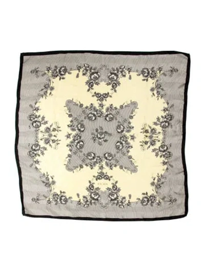Pre-owned Escada Silk Printed Scarf In Yellow