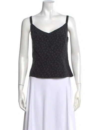 Pre-owned Escada Silk Printed Top In Black