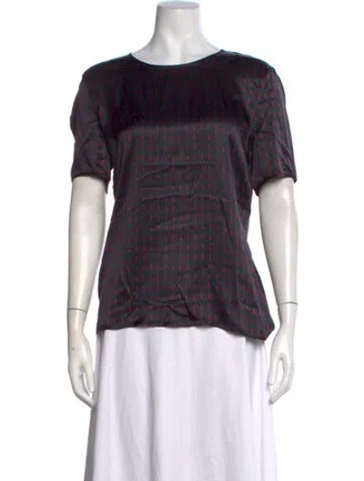 Pre-owned Escada Silk Printed Top In Black