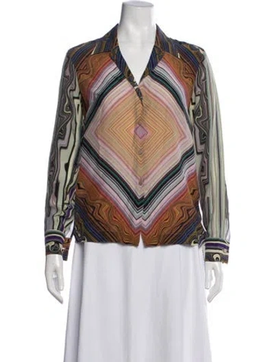 Pre-owned Escada Silk Printed Top In Multi