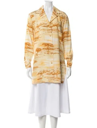 Pre-owned Escada Silk Printed Top In Yellow