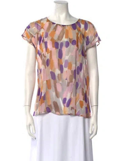 Pre-owned Escada Silk Printed T-shirt In Pink