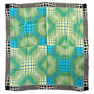 Pre-owned Escada Silk Scarf Made In Italy New, Never Worn In Blue