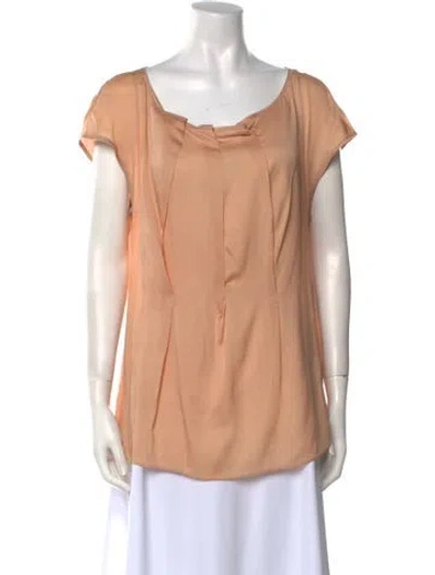 Pre-owned Escada Silk Scoop Neck Blouse In Neutral