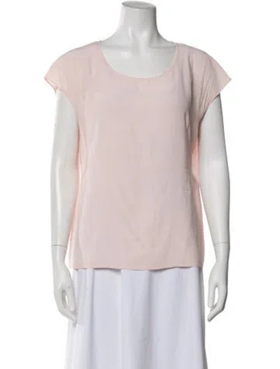 Pre-owned Escada Silk Scoop Neck Blouse In Pink
