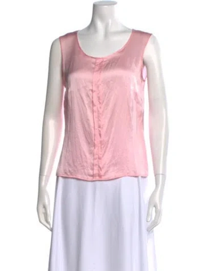 Pre-owned Escada Silk Scoop Neck Blouse In Pink