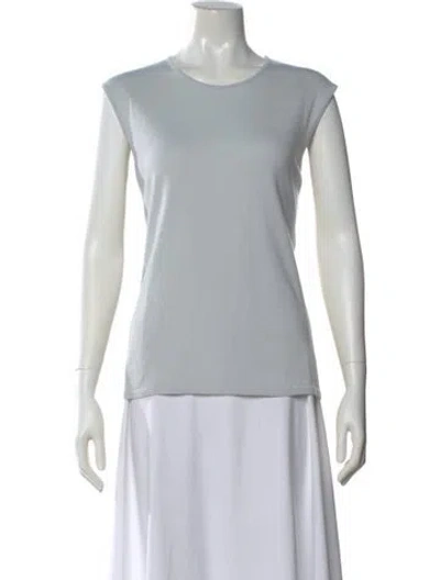 Pre-owned Escada Silk Scoop Neck Sweater In Blue