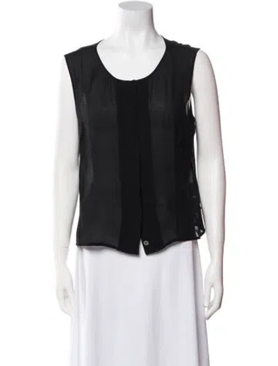 Pre-owned Escada Silk Scoop Neck Top In Black