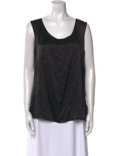 Pre-owned Escada Silk Scoop Neck Top In Black
