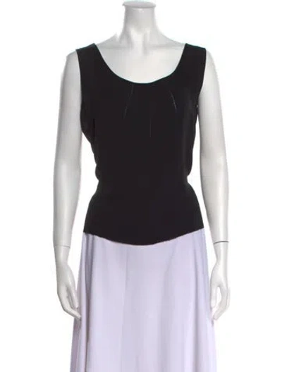 Pre-owned Escada Silk Scoop Neck Top In Black