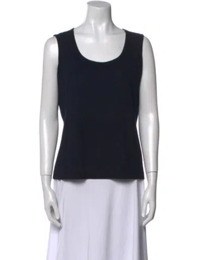 Pre-owned Escada Silk Scoop Neck Top In Black
