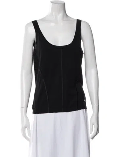 Pre-owned Escada Silk Scoop Neck Top In Black