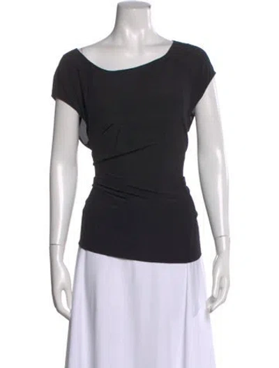 Pre-owned Escada Silk Scoop Neck Top In Black