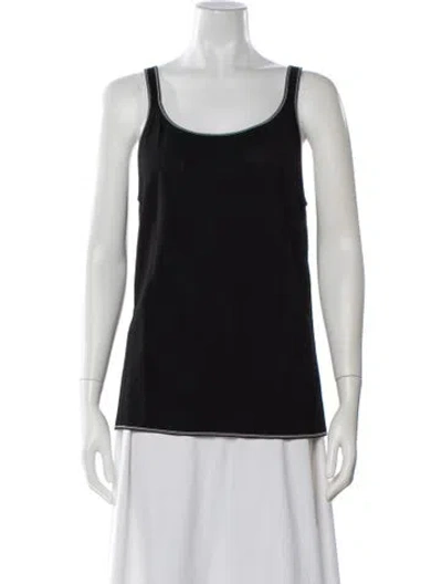 Pre-owned Escada Silk Scoop Neck Top In Black