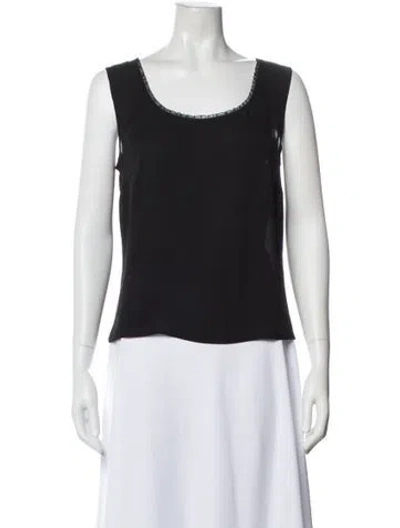 Pre-owned Escada Silk Scoop Neck Top In Black